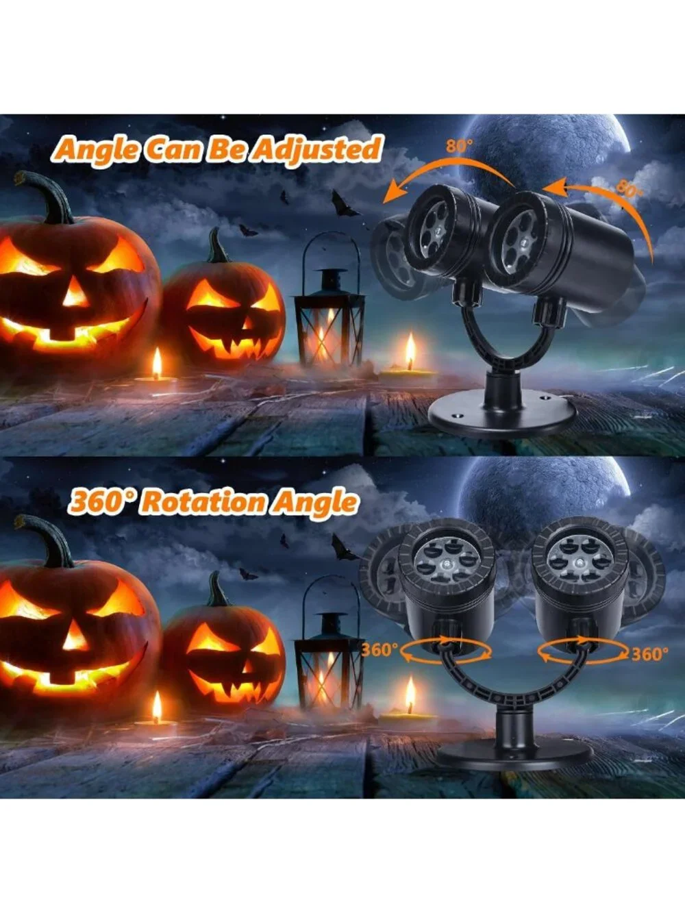 Dynamic Halloween Projector Lights - Waterproof Ghost & Pumpkin Decor for Home